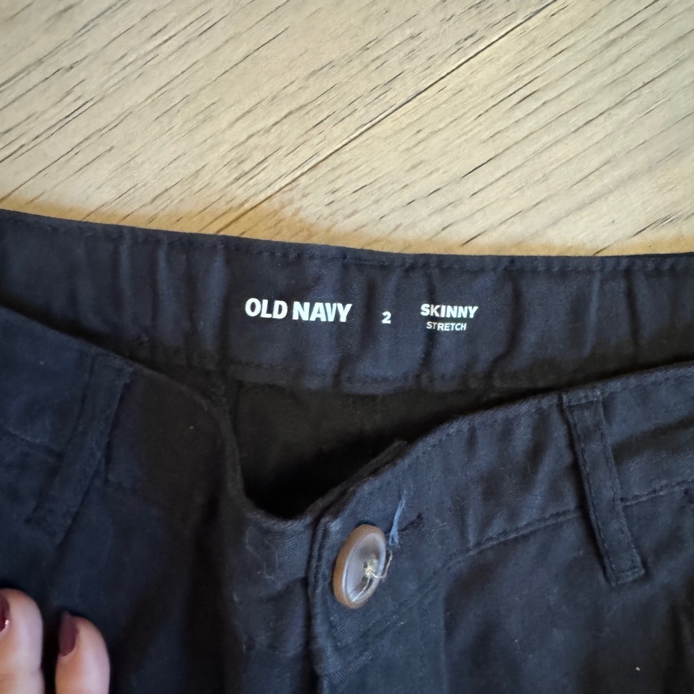 Old‎ Navy Womens Skinny Stretch Black Casual Pants Size 2 - Picture 2 of 6